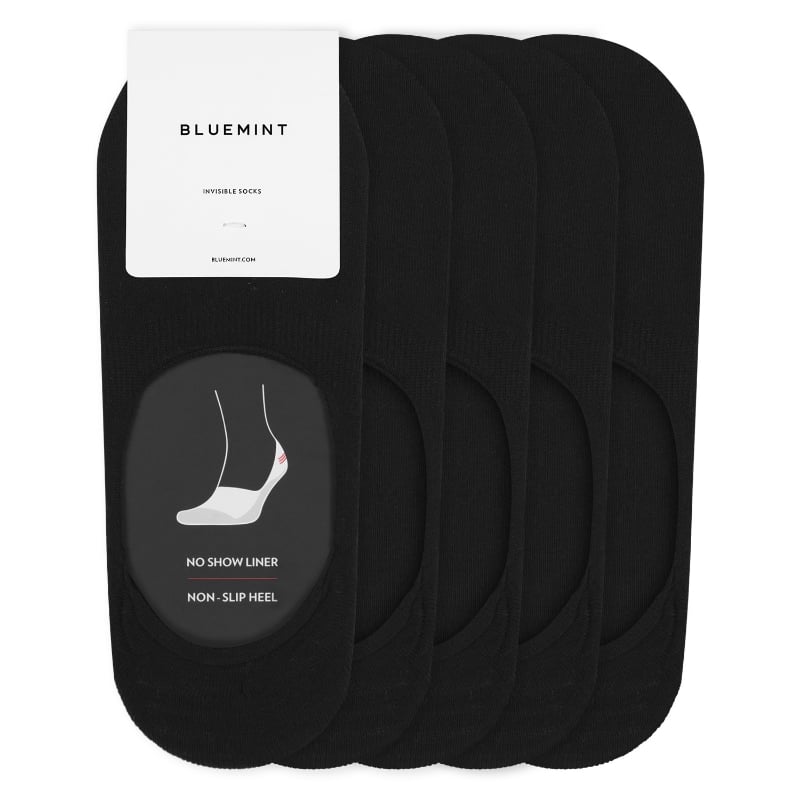 bluemint PI 5 PACK BLACK Five Pack No Show Socks