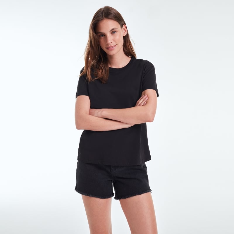 Bluemint RIA BLACK Crew-Neck Pima Cotton T-Shirt