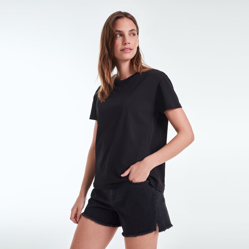 bluemint RIA BLACK Crew-Neck Pima Cotton T-Shirt