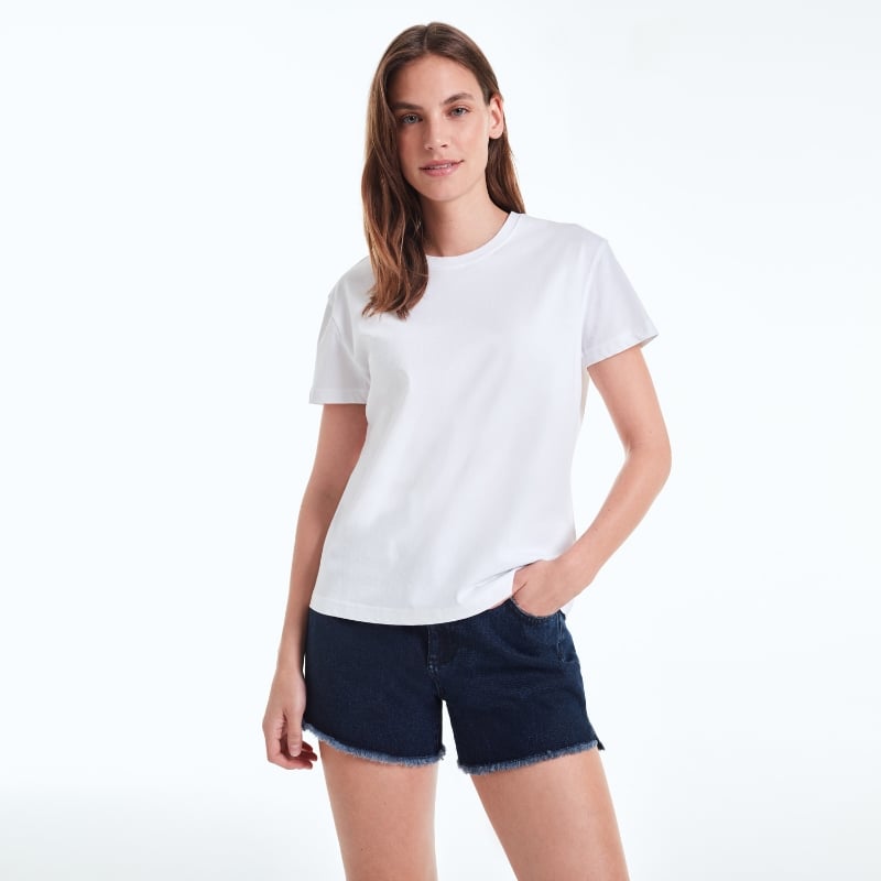 bluemint RIA WHITE Crew-Neck Pima Cotton T-Shirt