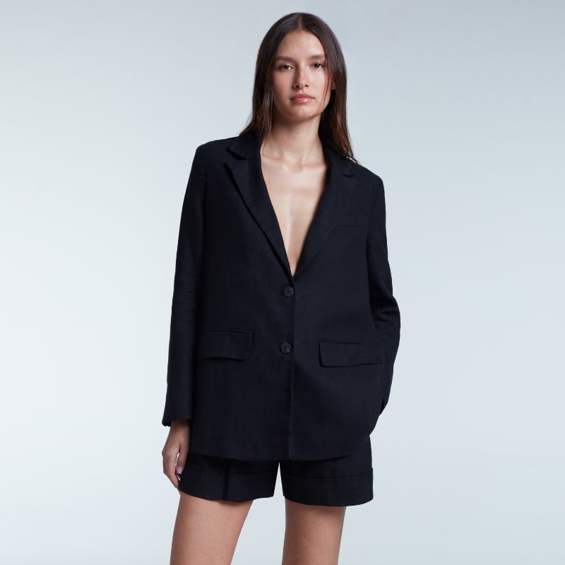 Bluemint ROMY BLACK Pleated Linen Shorts