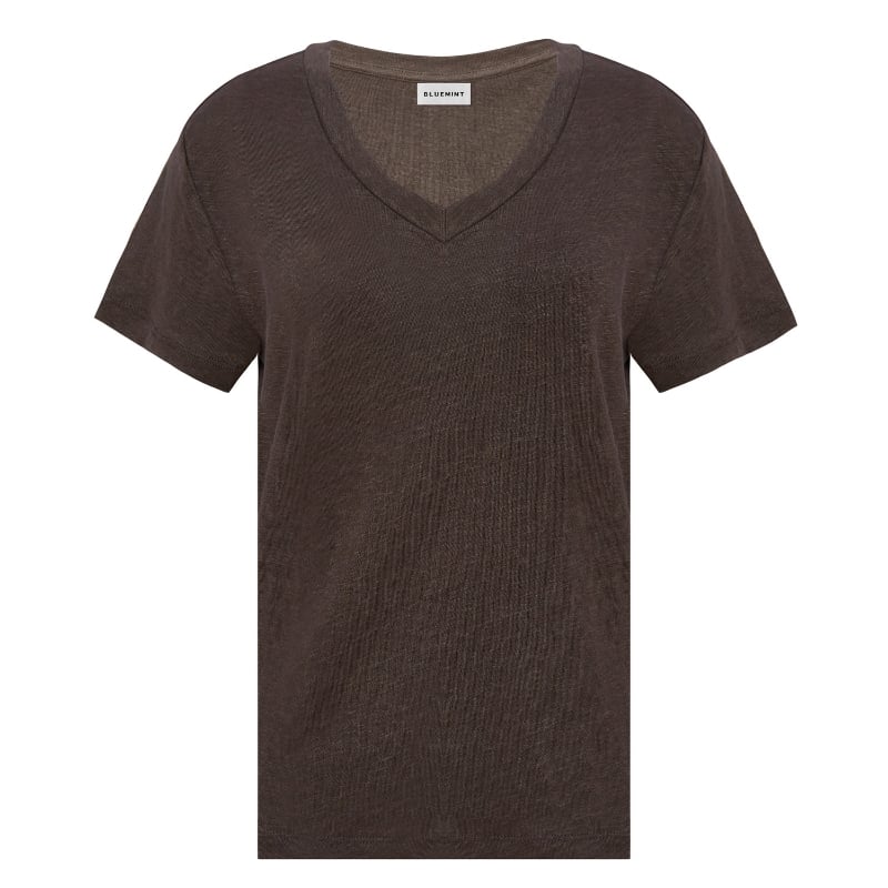 Bluemint RORY VOLCANIC V-Neck Linen T-Shirt