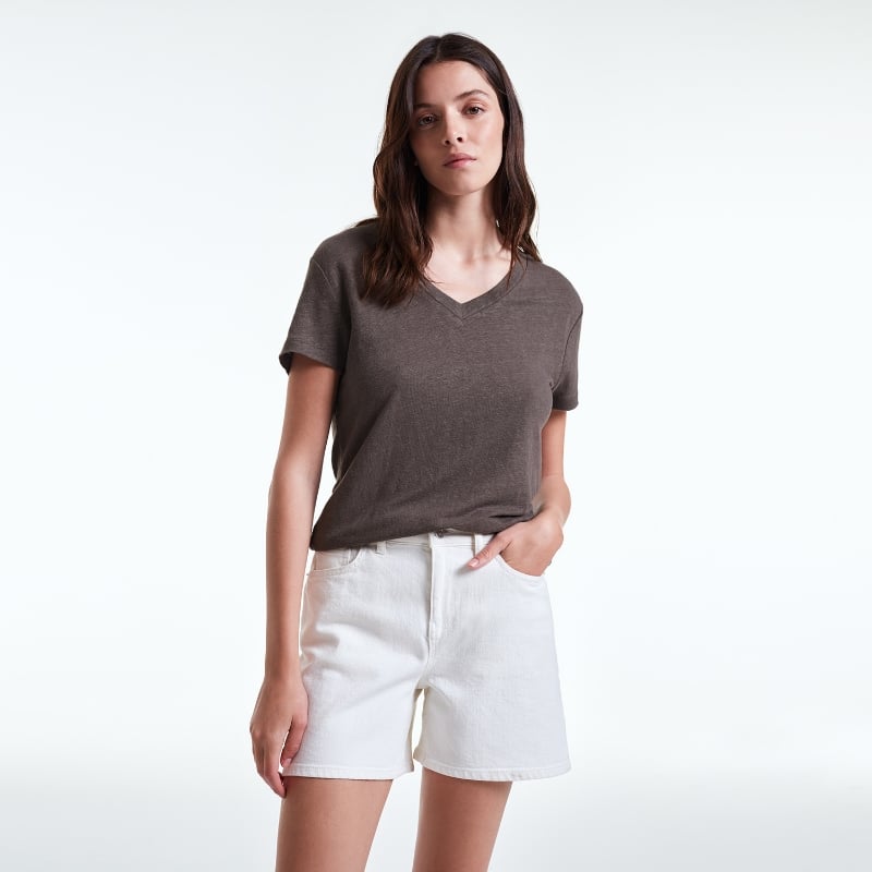 bluemint RORY VOLCANIC V-Neck Linen T-Shirt