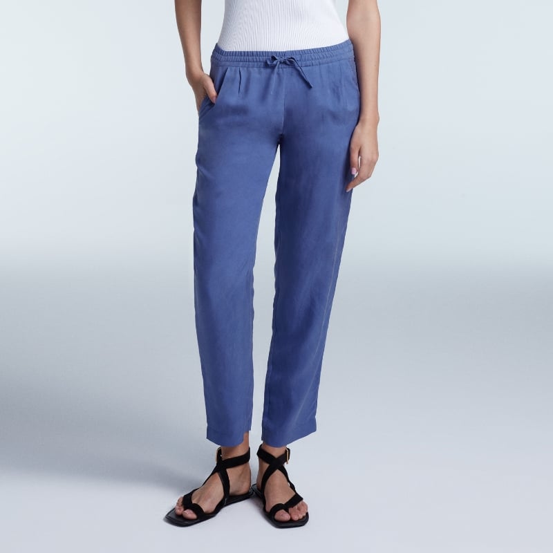 bluemint SIA LIGHT SAPPHIRE Tapered Silk Trousers