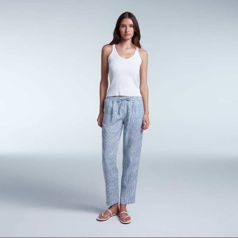 Bluemint SUE BLUEBERRY Printed Linen Trousers