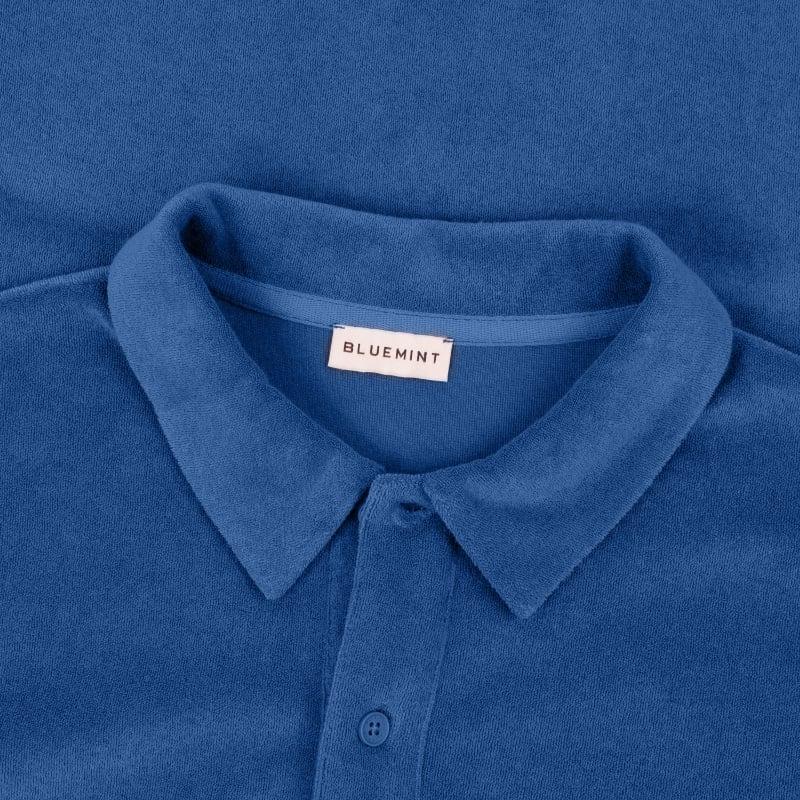 Bluemint YAM LAGOON BLUE Towelling Polo Shirt