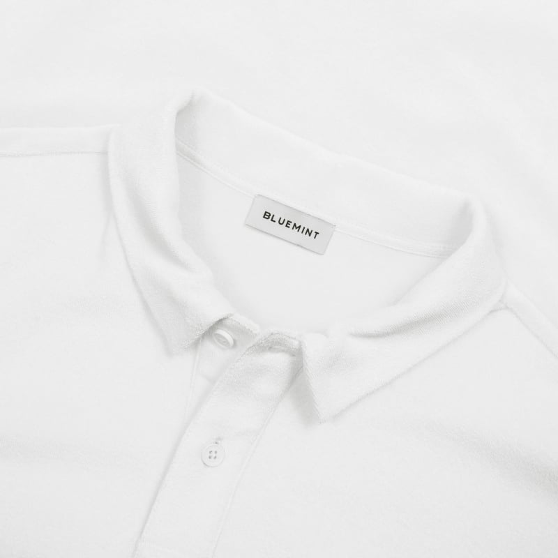 Bluemint YAM WHITE Towelling Polo Shirt