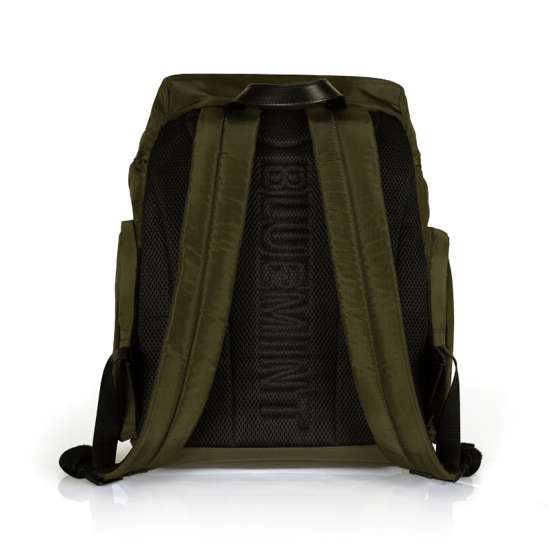 Bluemint BM BACKPACK OLIVE Leather - Trimmed Backpack