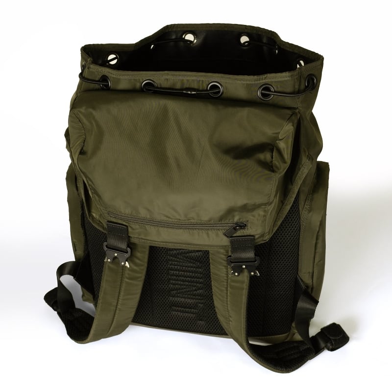 Bluemint BM BACKPACK OLIVE Leather - Trimmed Backpack