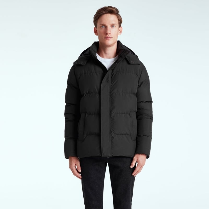 Bluemint BM PUFFER BLACK Quilted Shell Hooded Jacket