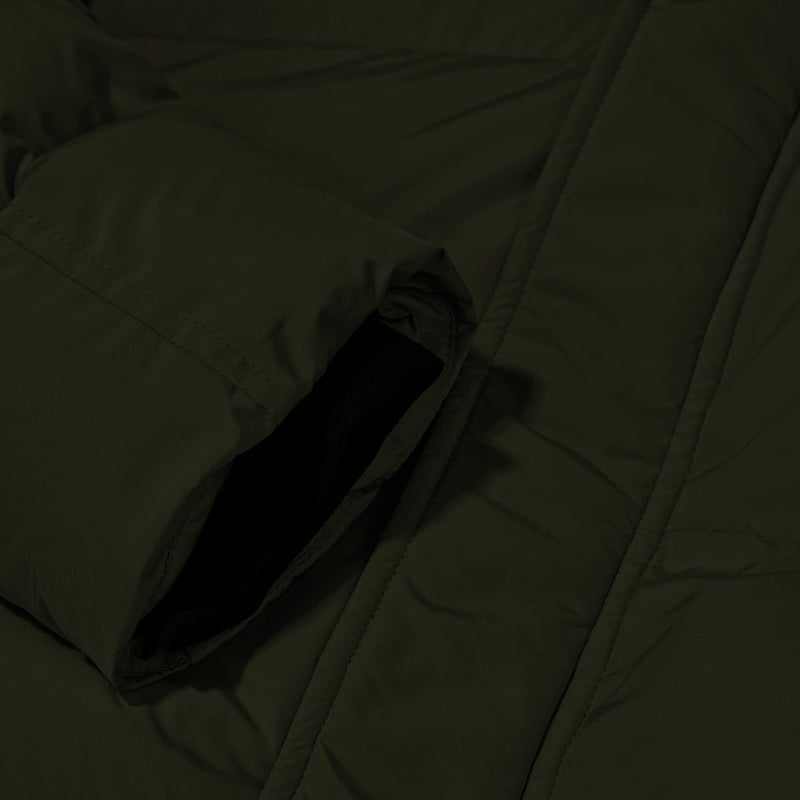 Bluemint BM PUFFER KHAKI Quilted Shell Hooded Jacket