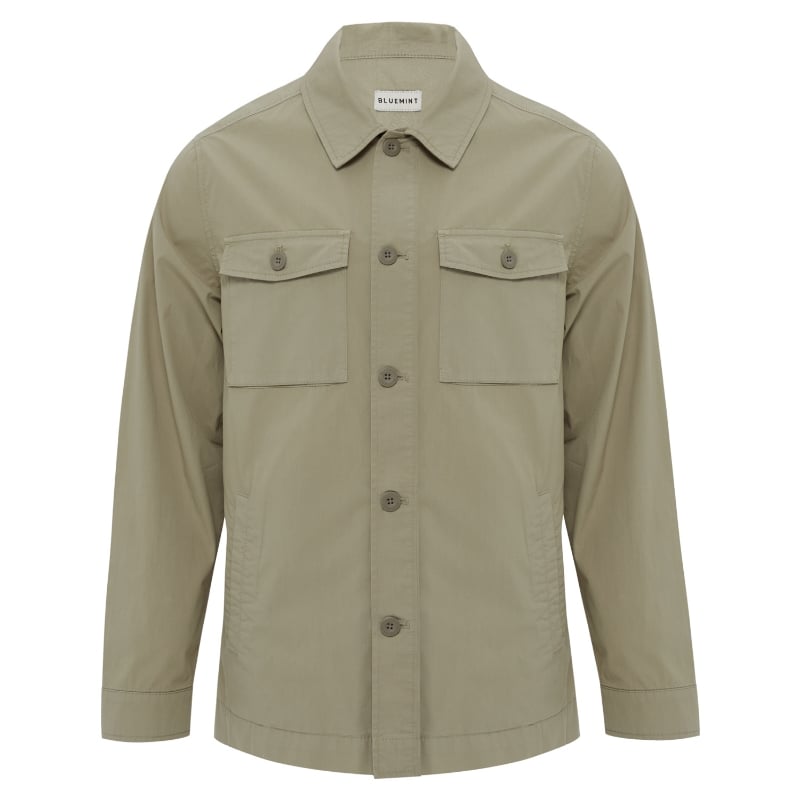 bluemint CHRISTOPHER DIM GREEN Stretch-Cotton Overshirt