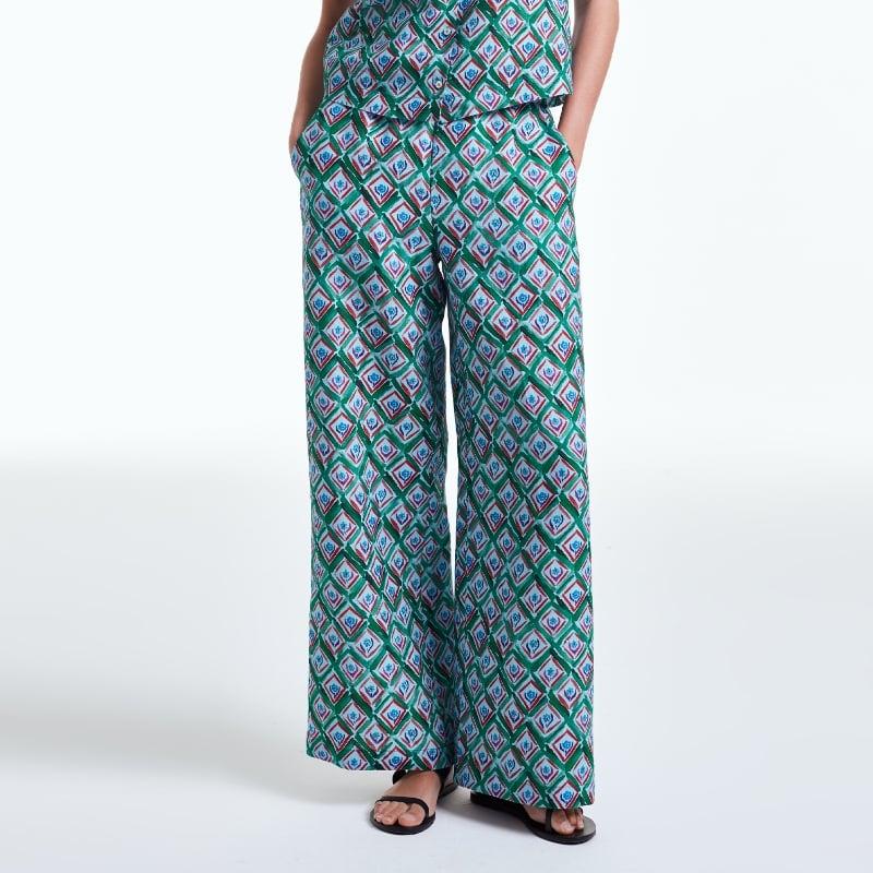 bluemint DAISY AMAZON CAMOMILE Wide-Leg Linen Trousers