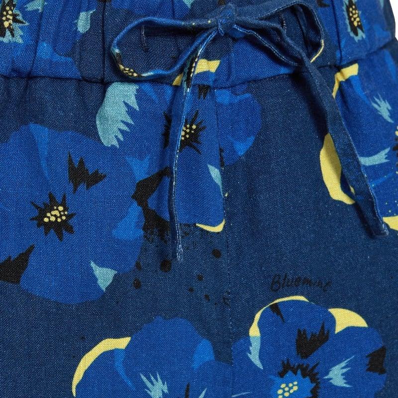 Bluemint DAISY NAVY MOON FLOWER Wide-Leg Linen Trousers