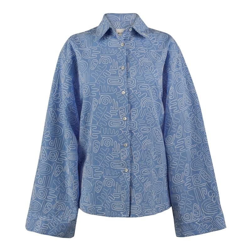 Bluemint DAPHNE CHAMBRAY BLUE EMBROIDERY Embroidered Shirt