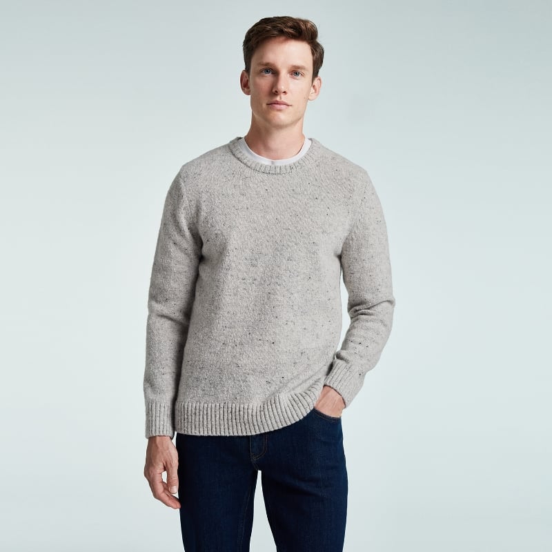 Bluemint DESMOND GREY MELANGE Crew-Neck Neppy Sweater