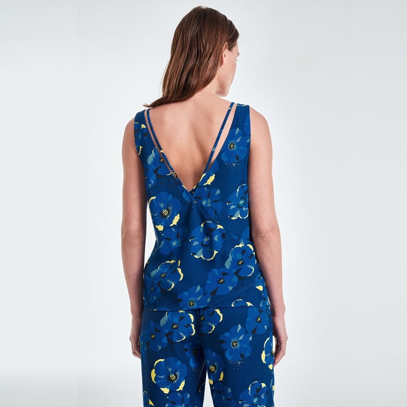 Bluemint DOLCE NAVY MOON FLOWER Overlap Back Blouse