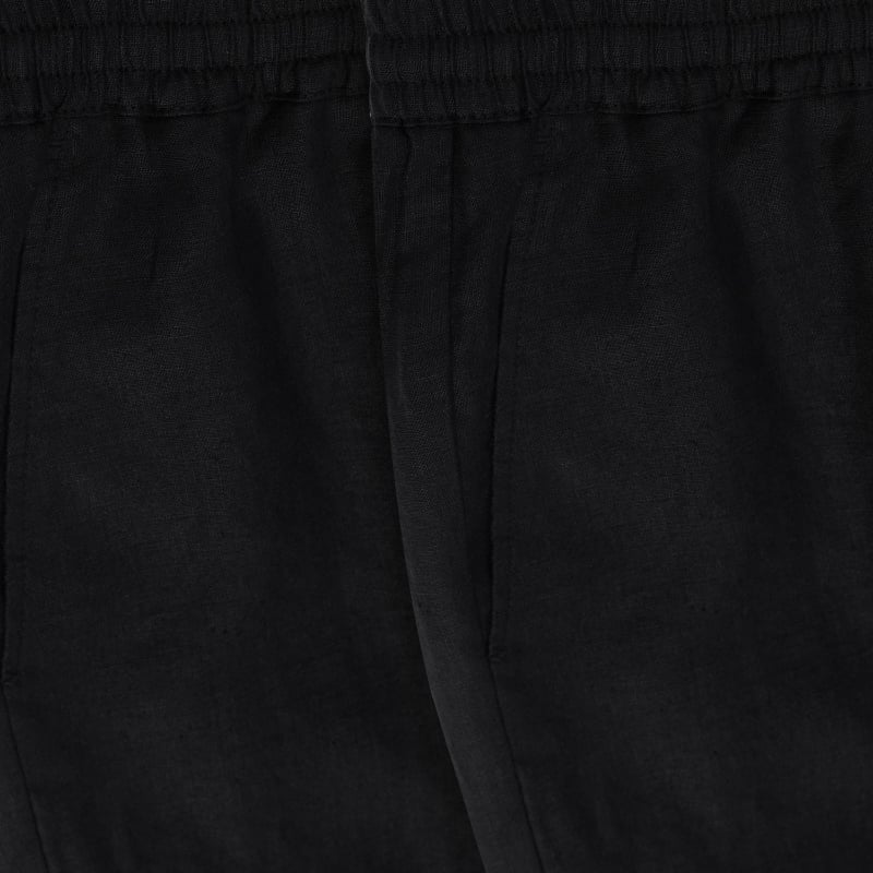 Bluemint EDAN JOGGER BLACK Drawstring Linen Trousers