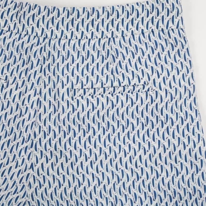 Bluemint EDITH BLUEBERRY Printed Linen Pleated Shorts