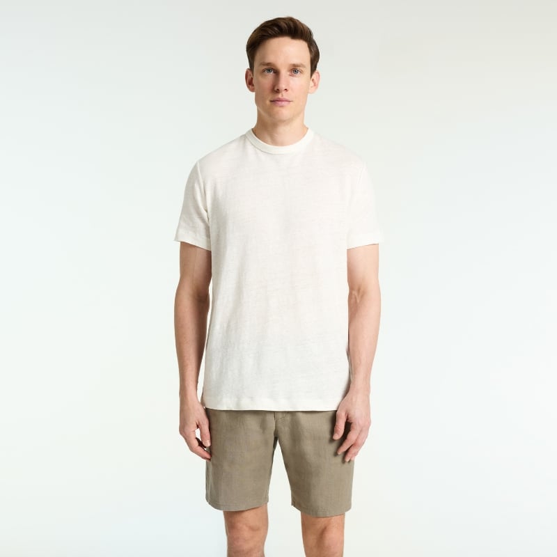 Bluemint EDMUND JOGGER STONE Linen Drawstring Shorts