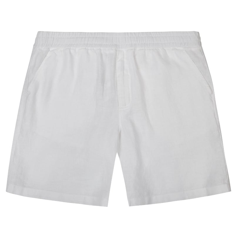 bluemint EDMUND JOGGER WHITE Linen Drawstring Shorts