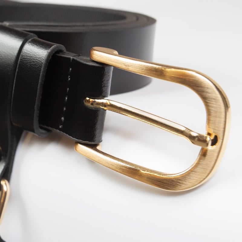 Bluemint FRANCES BLACK Leather Belt With Detachable Pouch