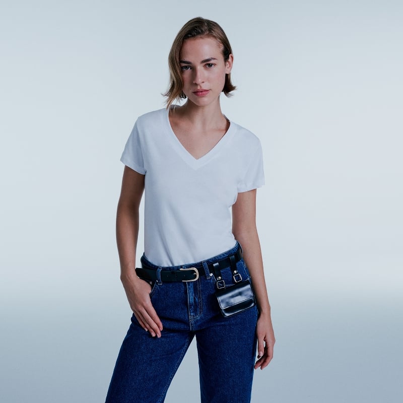 Bluemint FRANCES BLACK Leather Belt With Detachable Pouch