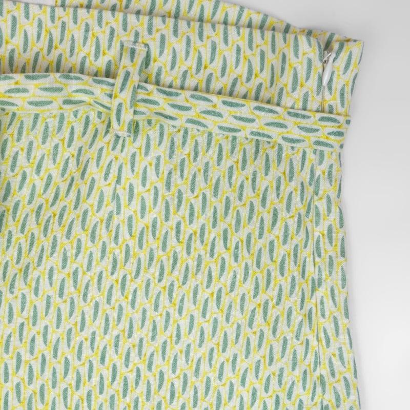 Bluemint GALIA LIME BERRY Printed Linen Pleated Shorts