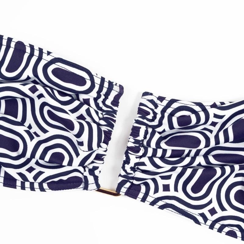 Bluemint GISELE PRINTED NAVY DIAMOND Printed Bandeau Bikini Top