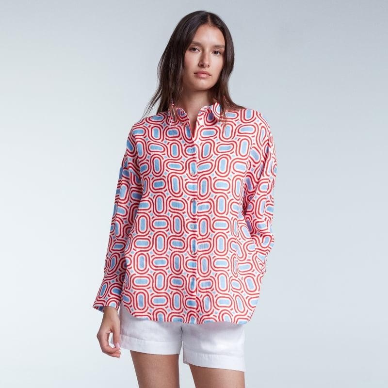 Bluemint INES GIFT BOX RED DIAMOND Comfort Fit Linen Shirt