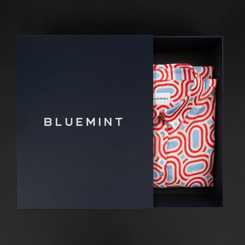bluemint INES GIFT BOX RED DIAMOND Comfort Fit Linen Shirt