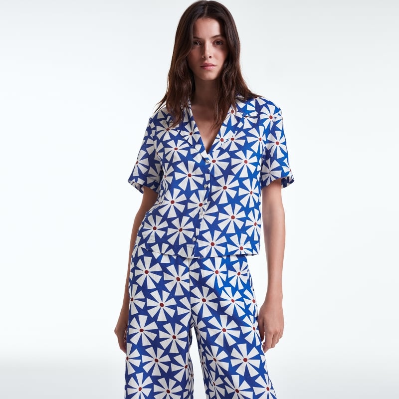 bluemint ISLA DAZZLING DAISY Camp-Collar Linen Shirt