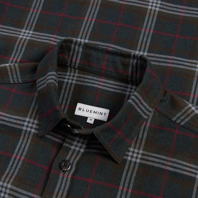 Bluemint JAMES DARK FOREST CHECKED Organic Cotton Checked Overshirt