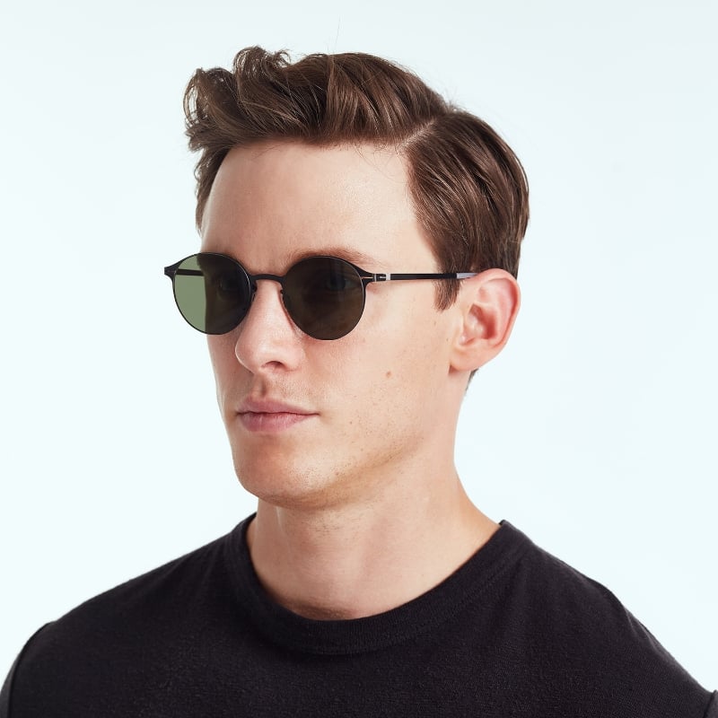 Bluemint JAVIER GREEN SHADE Round Frame Metal Sunglasses