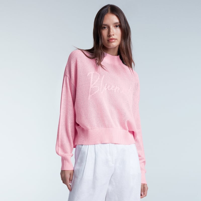 Bluemint JOYSE GIFT BOX BUBBLEGUM Open-Knit Sweater With Logo Detail