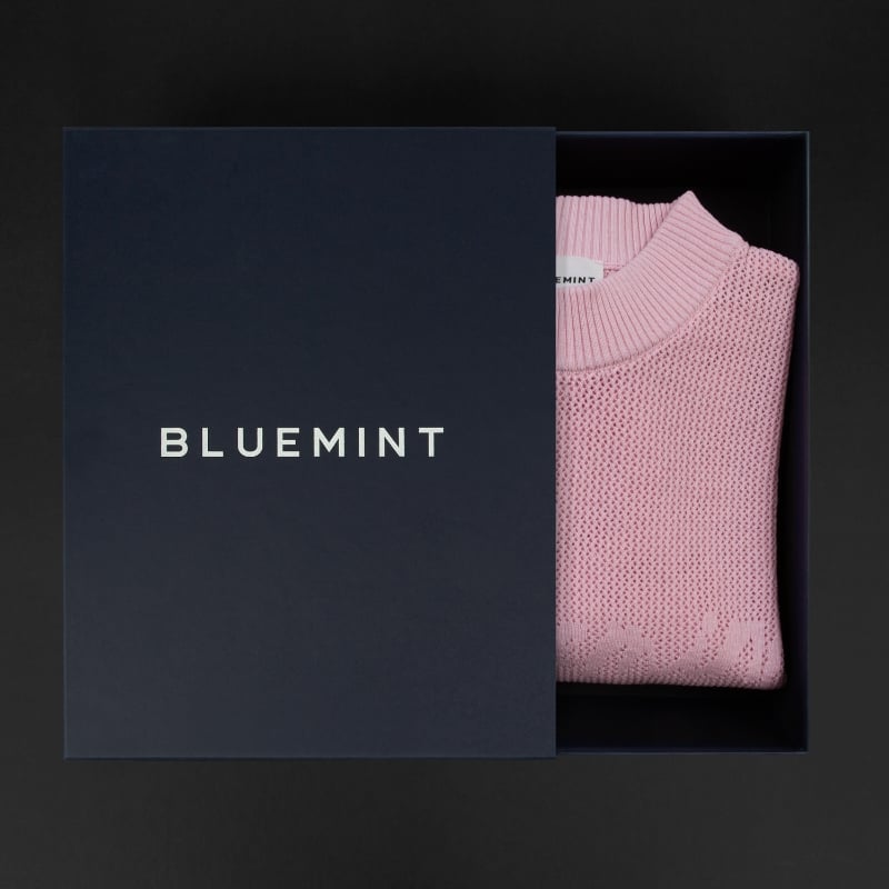 bluemint JOYSE GIFT BOX BUBBLEGUM Open-Knit Sweater with Logo Detail