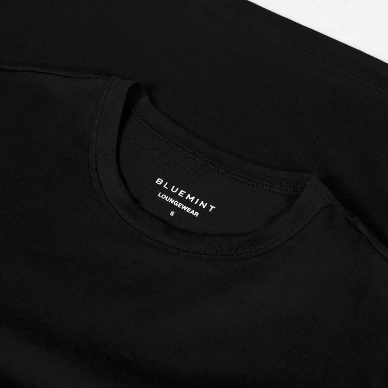 Bluemint KEITH BLACK Cotton-Blend Crew Neck T-Shirt