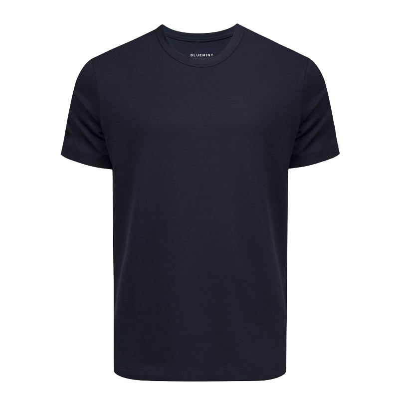 bluemint KEITH DARK NAVY Cotton-Blend Crew Neck T-Shirt