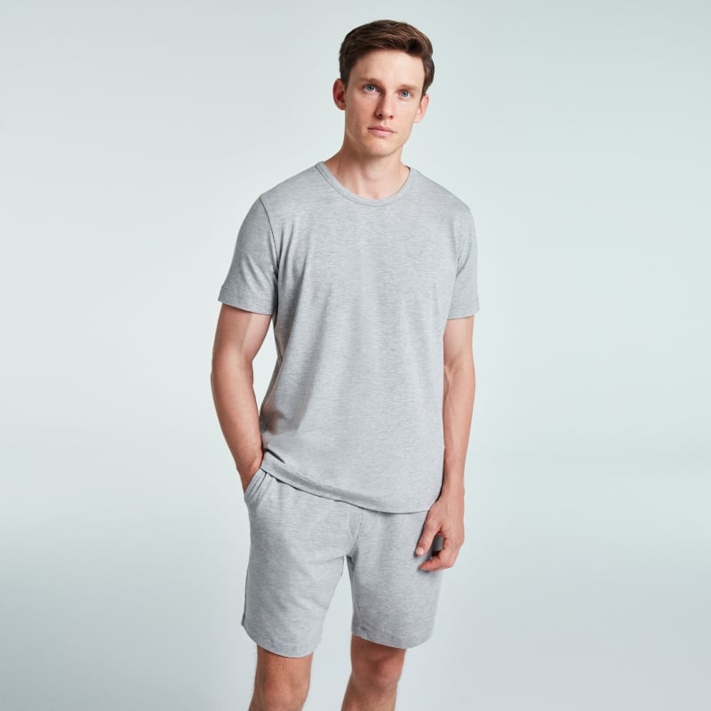 Bluemint KEITH GREY MELANGE Cotton-Blend Crew Neck T-Shirt