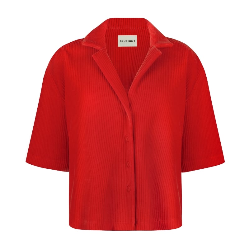 Bluemint LAURA VOLCANO Corduroy Jersey Camp-Collar Shirt