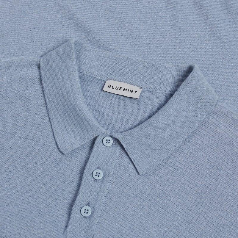 Bluemint LEWIS AQUAMARINE Long Sleeve Knit Polo Shirt