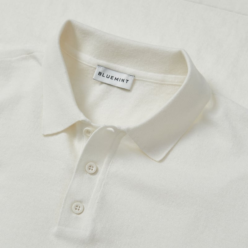 Bluemint LEWIS SHORT SLEEVE ECRU Short-Sleeve Polo Shirt