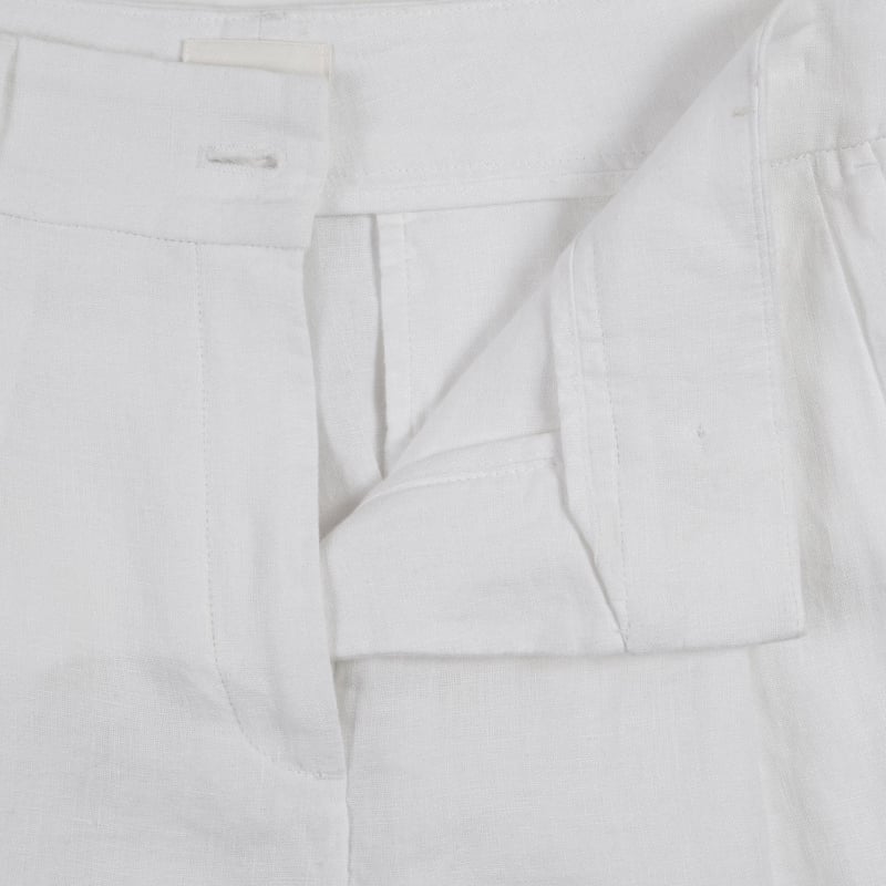 Bluemint LIVIA WHITE Pleated Linen Wide-Leg Trousers