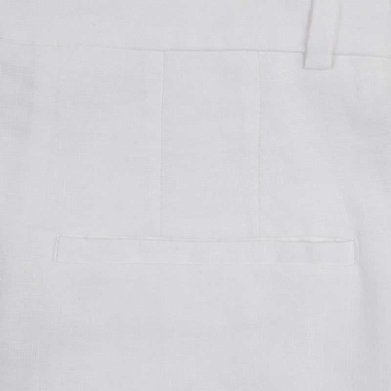 Bluemint LIVIA WHITE Pleated Linen Wide-Leg Trousers