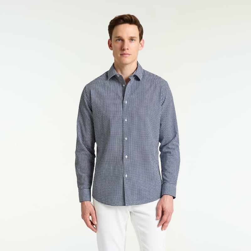Bluemint LUCA CRINCKLED BLUE CHECKED Crinkled Cotton Shirt