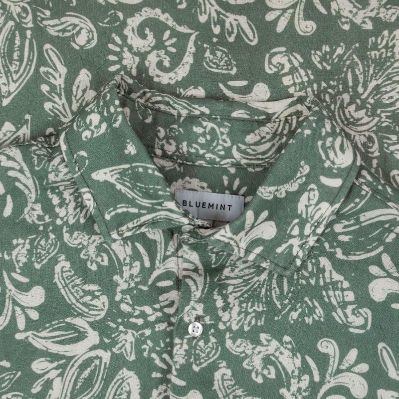Bluemint LUCA SHORT SLEEVE PRINTED RAINFOREST PAISLEY Short-Sleeved Linen Shirt