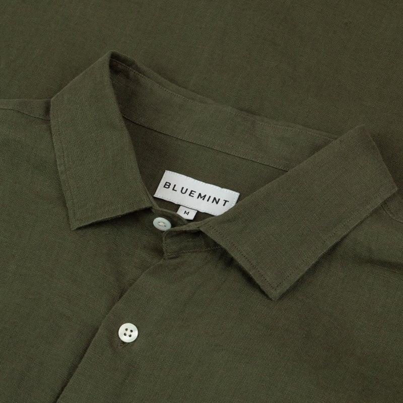 Bluemint LUCA SHORT SLEEVE RAINFOREST Short-Sleeved Linen Shirt