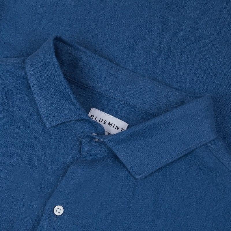 Bluemint LUCA STEEL Custom Fit Linen Shirt With Kent Collar