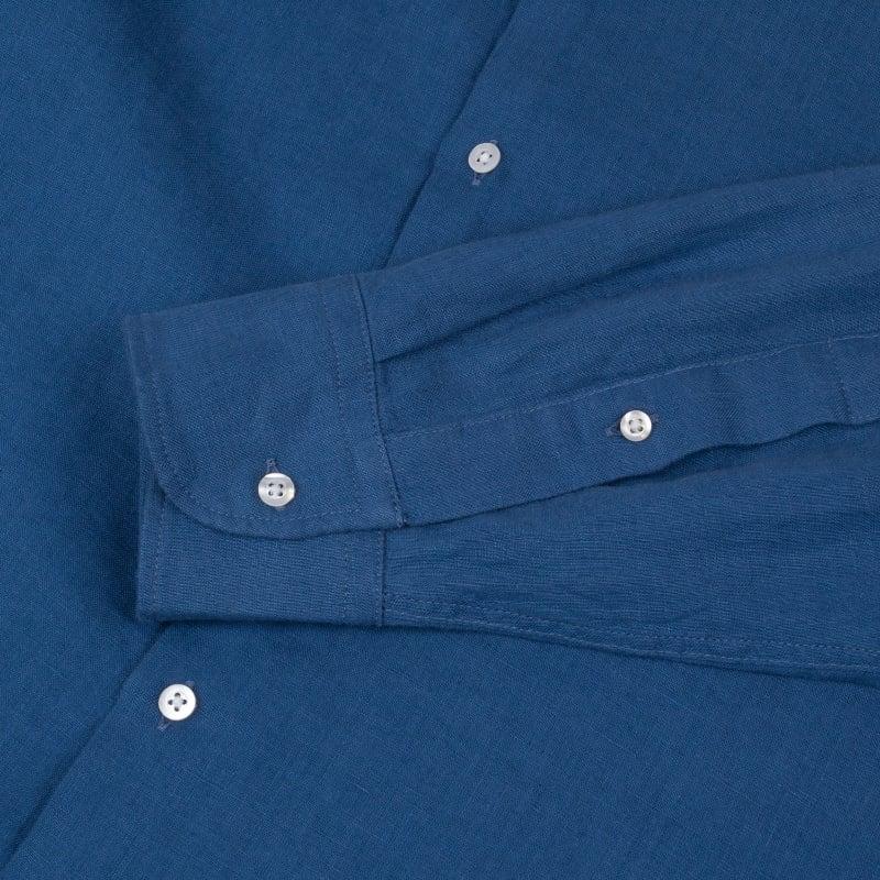 Bluemint LUCA STEEL Custom Fit Linen Shirt With Kent Collar