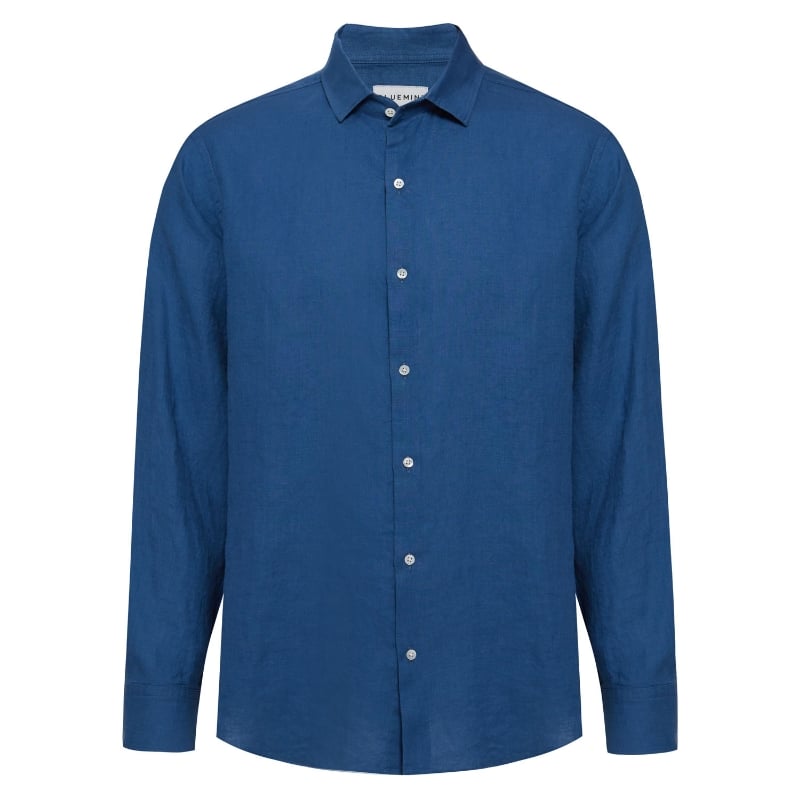 bluemint LUCA STEEL Custom Fit Linen Shirt with Kent Collar